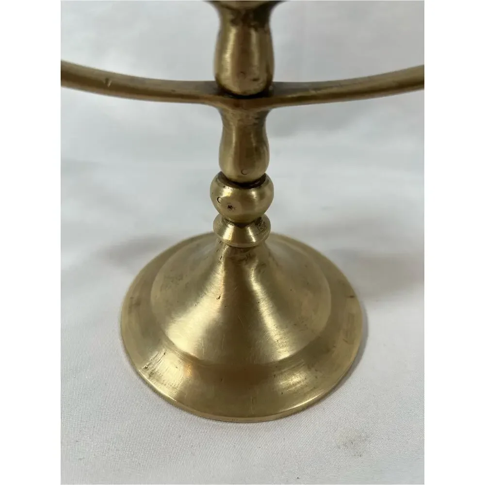 Vintage Brass 5-Arm Candelabra Candle Holder Patina Candelabrum Centerpiece